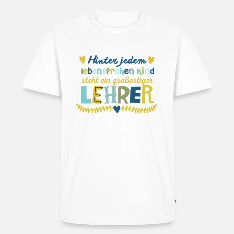 Grossartiger Lehrer - Männer Premium Bio T-Shirt - Weiß
