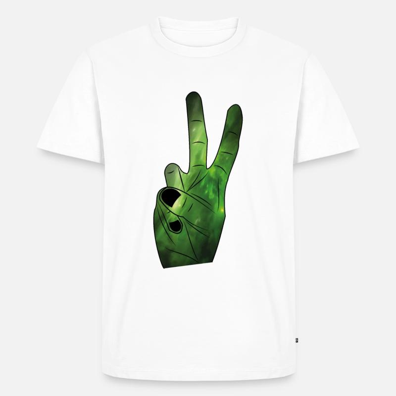 Peacezeichen - Männer Premium Bio T-Shirt - Weiß