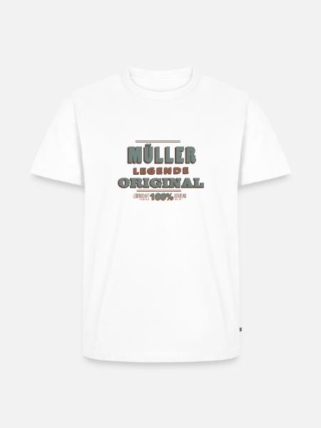 Müller - Männer Premium Bio T-Shirt - Weiß