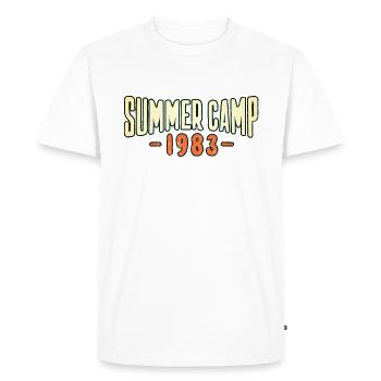 "Summer Camp 1983" text, logo, vintage retro - Men's Premium Organic T-Shirt - white - Front - Nico (187cm)