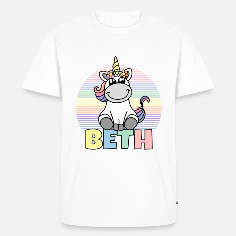 Beth Einhorn Name - Männer Premium Bio T-Shirt - Weiß