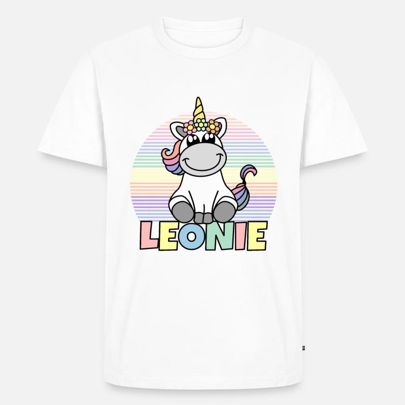 Leonie Einhorn Name - Männer Premium Bio T-Shirt - Weiß