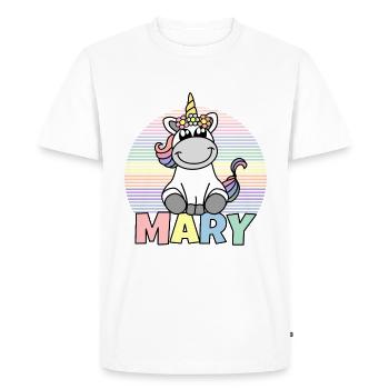 Nom de la licorne Marie - T-shirt Premium bio Homme - blanc - Devant - Nico (187cm)