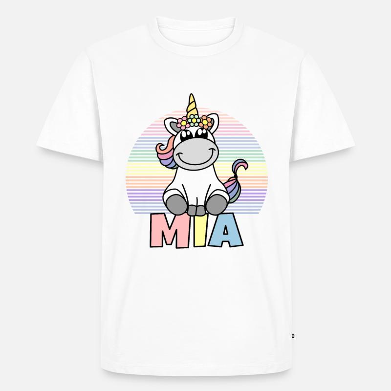Mia Einhorn Name - Männer Premium Bio T-Shirt - Weiß