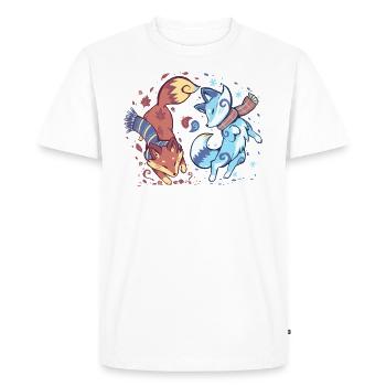 Autumn And Snow Fox - Men's Premium Organic T-Shirt - white - Front - Nico (187cm)