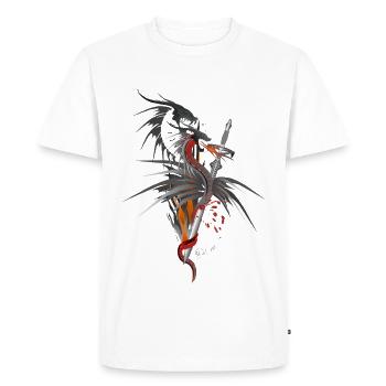 Dragon of the sword - T-shirt Premium bio Homme - blanc - Devant - Nico (187cm)
