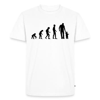 Père Évolution Paternité Fils Fille Cadeau - T-shirt Premium bio Homme - blanc - Devant - Nico (187cm)