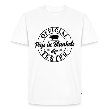 Official Pigs in Blankets tester - Men's Premium Organic T-Shirt - white - Front - Nico (187cm)