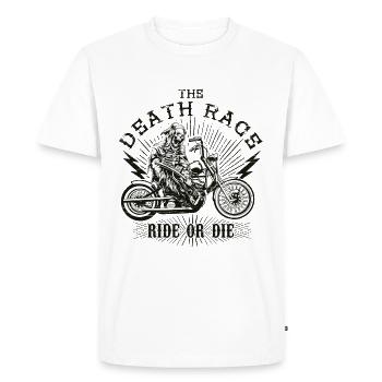 DEATH RACE - Moto Chopper cadeau Reaper - T-shirt Premium bio Homme - blanc - Devant - Nico (187cm)