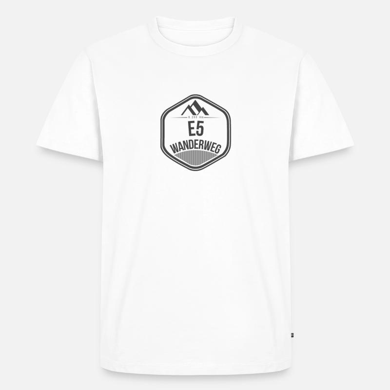 Wanderweg E5 Logo - Männer Premium Bio T-Shirt - Weiß