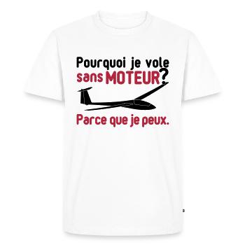 vol à voile sans moteur - T-shirt Premium bio Homme - blanc - Devant - Nico (187cm)