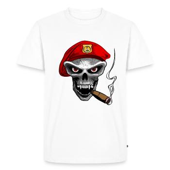 peace army skull - T-shirt Premium bio Homme - blanc - Devant - Nico (187cm)