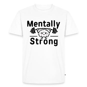 Mentally Strong | Mental Awareness - Men's Premium Organic T-Shirt - white - Front - Nico (187cm)
