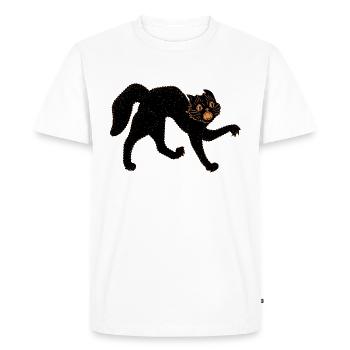 Scary Black Cat - Men's Premium Organic T-Shirt - white - Front - Nico (187cm)