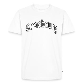 Strasbourg - T-shirt Premium bio Homme - blanc - Devant - Nico (187cm)