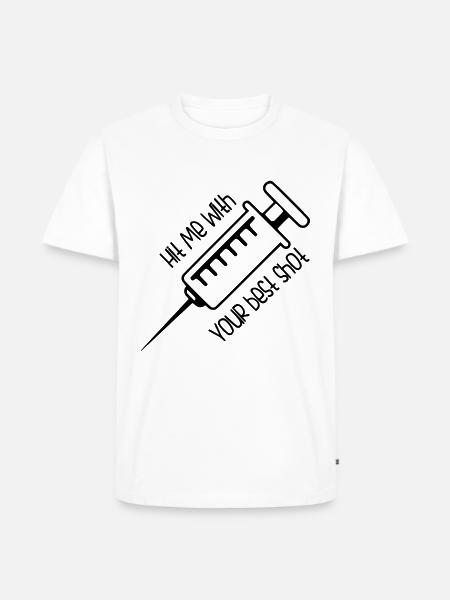 Best Shot Nurse Gifts - Men's Premium Organic T-Shirt - white