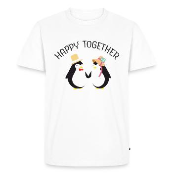 Happy Together | Cute Penguin Couple - Men's Premium Organic T-Shirt - white - Front - Nico (187cm)