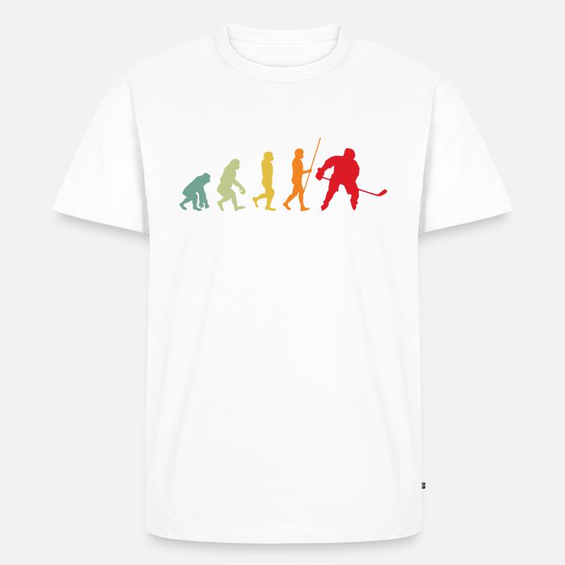Eishockey Evolution - Männer Premium Bio T-Shirt - Weiß