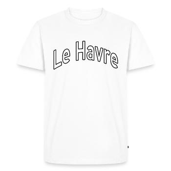 Le Havre - Men's Premium Organic T-Shirt - white - Front - Nico (187cm)