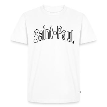 Saint Paul - Men's Premium Organic T-Shirt - white - Front - Nico (187cm)