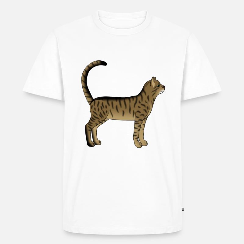 Getigerte Katze steht - Männer Premium Bio T-Shirt - undefined