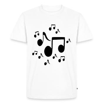 Musician melody sheet music in black - Men's Premium Organic T-Shirt - white - Front - Nico (187cm)