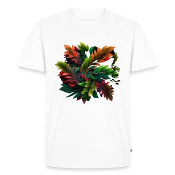 Les feuilles - T-shirt Premium bio Homme - blanc - Devant - Nico (187cm)