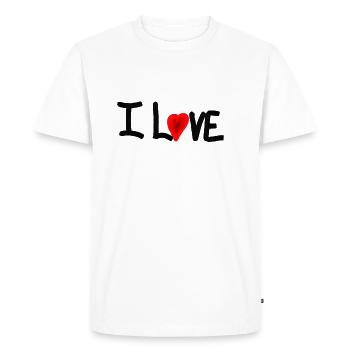 i love - T-shirt Premium bio Homme - blanc - Devant - Nico (187cm)