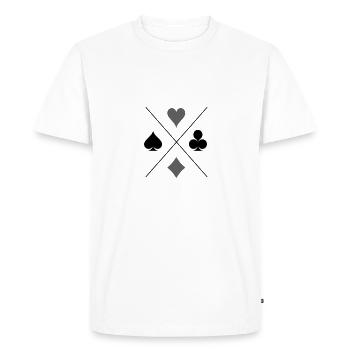 Heart Pik check cross - Men's Premium Organic T-Shirt - white - Front - Nico (187cm)