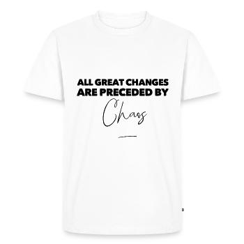 T-shirt design - tous les grands changements - T-shirt Premium bio Homme - blanc - Devant - Nico (187cm)