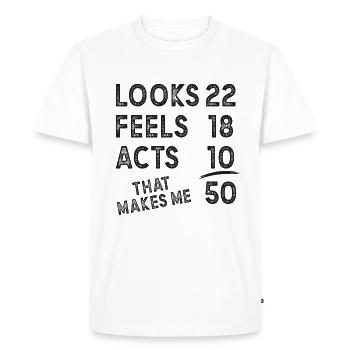 50 Thin Saying 50 Years Gift - Men's Premium Organic T-Shirt - white - Front - Nico (187cm)