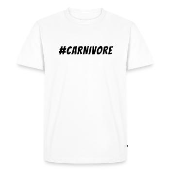 carnivore. t-shirt mangeur de viande - T-shirt Premium bio Homme - blanc - Devant - Nico (187cm)