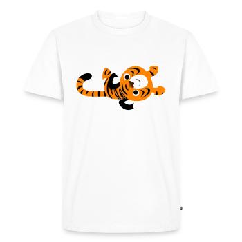 Petit Tigre Paresseux par Cheerful Madness!! - T-shirt Premium bio Homme - blanc - Devant - Nico (187cm)