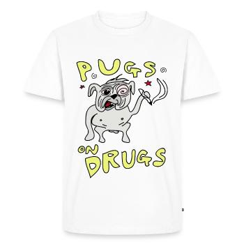 Roquets sur les drogues - T-shirt Premium bio Homme - blanc - Devant - Nico (187cm)