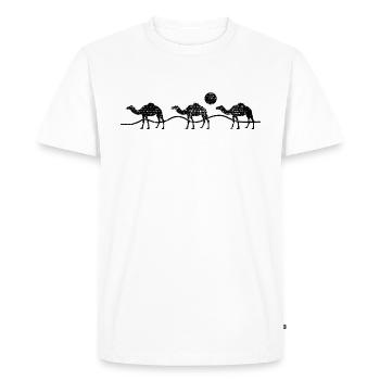 camel - Men's Premium Organic T-Shirt - white - Front - Nico (187cm)