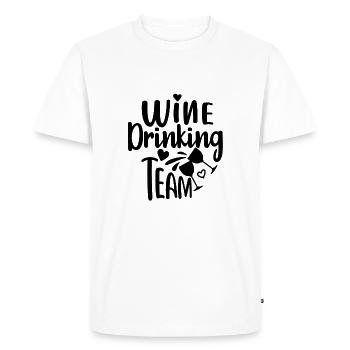 Wine Drinking Team- Team Bride Funny JGA saying - Men's Premium Organic T-Shirt - white - Front - Nico (187cm)