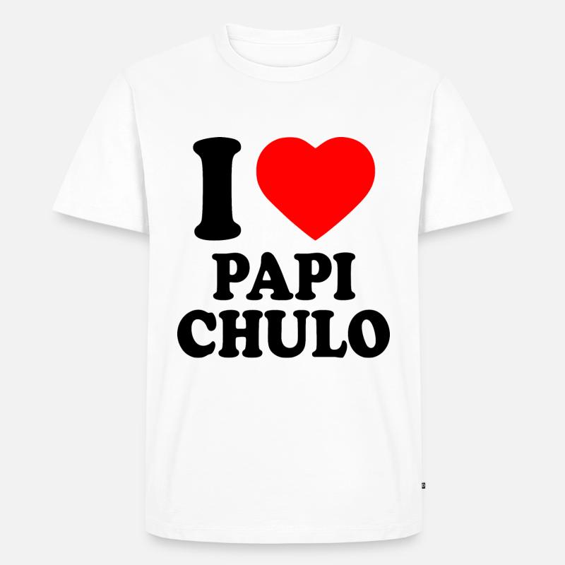I love papi chulo - Männer Premium Bio T-Shirt - Weiß