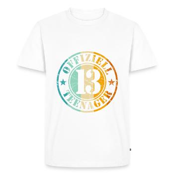 Garçon de 13e anniversaire - T-shirt Premium bio Homme - blanc - Devant - Nico (187cm)