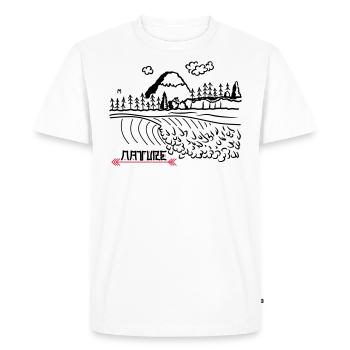 T-shirt Nature vague côte - T-shirt Premium bio Homme - blanc - Devant - Nico (187cm)