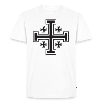 Croix de Jérusalem - T-shirt Premium bio Homme - blanc - Devant - Nico (187cm)
