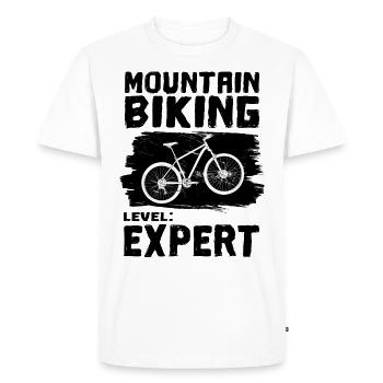 MOUNTAIN BIKING EXPERT Vélo sport cadeau - T-shirt Premium bio Homme - blanc - Devant - Nico (187cm)
