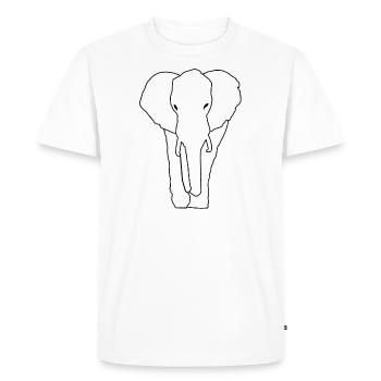 éléphant line art - T-shirt Premium bio Homme - blanc - Devant - Nico (187cm)