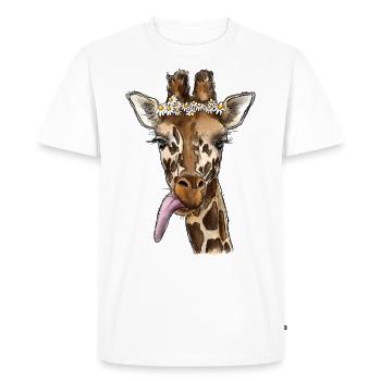 Girafe aquarelle - T-shirt Premium bio Homme - blanc - Devant - Nico (187cm)