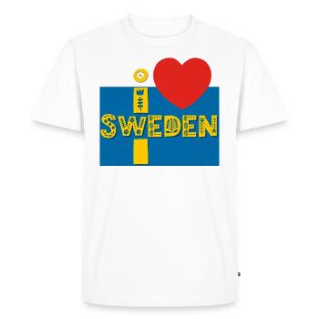 Suède - T-shirt Premium bio Homme - blanc - Devant - Nico (187cm)