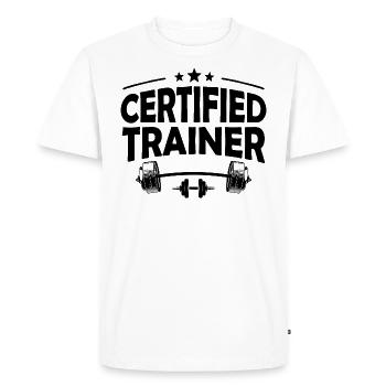 Musculation Muscu cadeau pour un Coach Musculation - T-shirt Premium bio Homme - blanc - Devant - Nico (187cm)