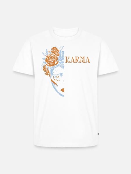 Das Karma holt dich auch noch ein - Männer Premium Bio T-Shirt - Weiß