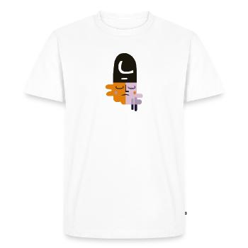 Abstract sad face - Men's Premium Organic T-Shirt - white - Front - Nico (187cm)