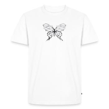 papillon isométrique simple - T-shirt Premium bio Homme - blanc - Devant - Nico (187cm)
