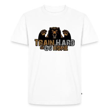 Training Bear - Men's Premium Organic T-Shirt - white - Front - Nico (187cm)