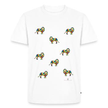 Fort comme un lion - Les gardiens d'Orbis - T-shirt Premium bio Homme - blanc - Devant - Nico (187cm)